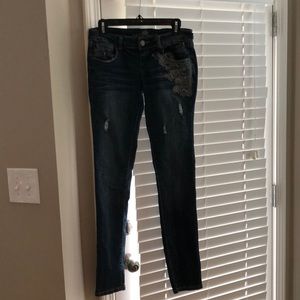 Denim skinny jeans 3/4 stretchy